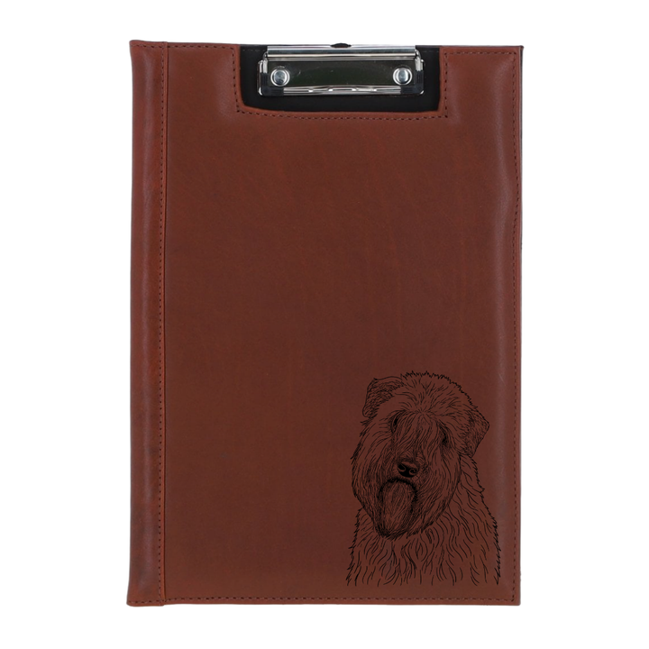 Soft Coated Wheaten Terrier Face Engraved Leather Clipboard
