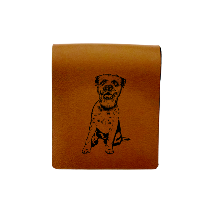 Border Terrier Engraved Genuine Leather Magnetic Bookmark