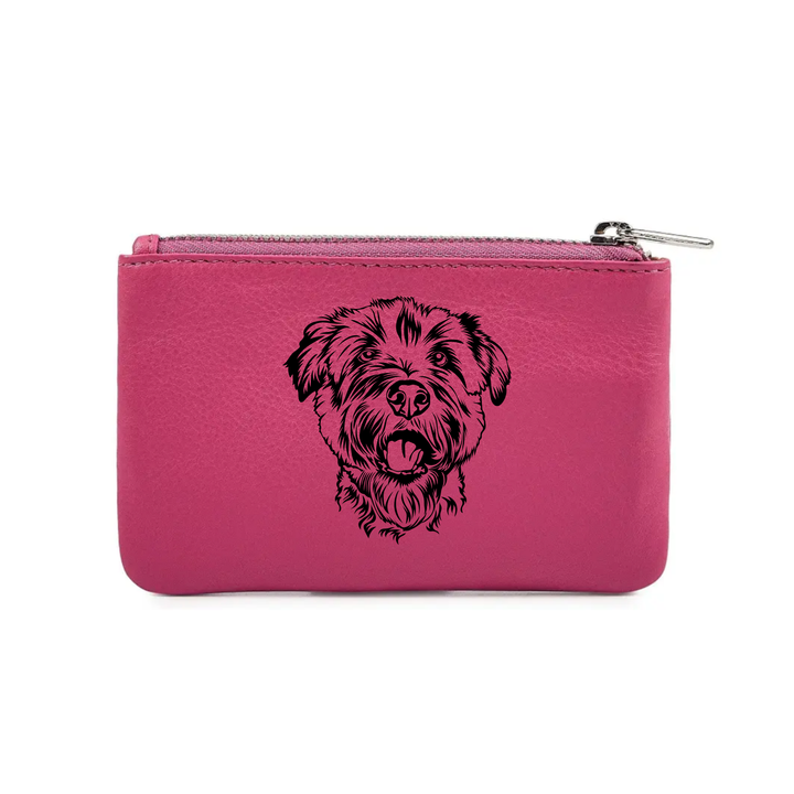 Glen of Imaal Terrier Face Engraved Genuine Leather Coin Purse (Multiple Colour Options)