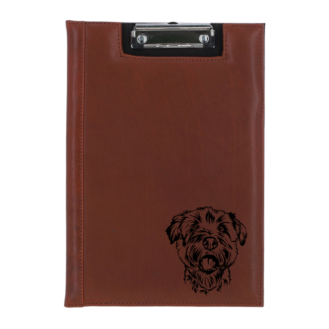 Glen of Imaal Terrier Face Engraved Leather Clipboard