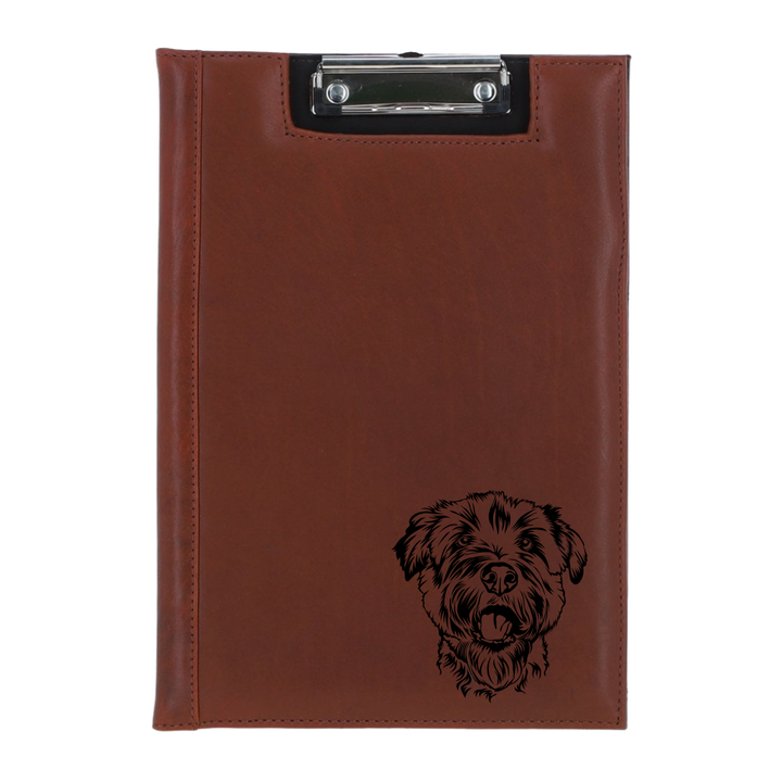 Glen of Imaal Terrier Face Engraved Leather Clipboard