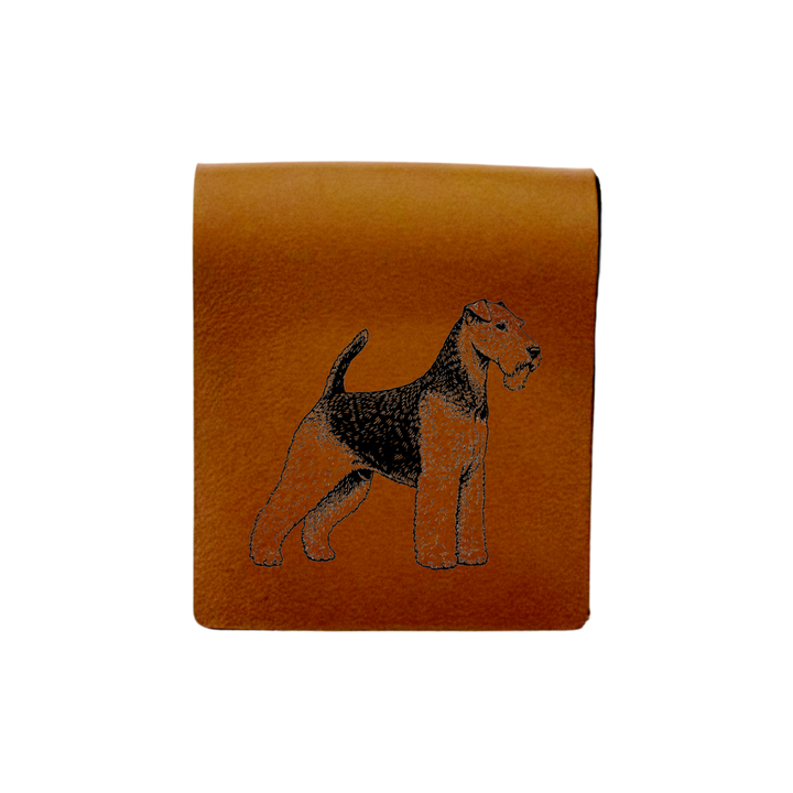 Welsh Terrier Engraved Genuine Leather Magnetic Bookmark