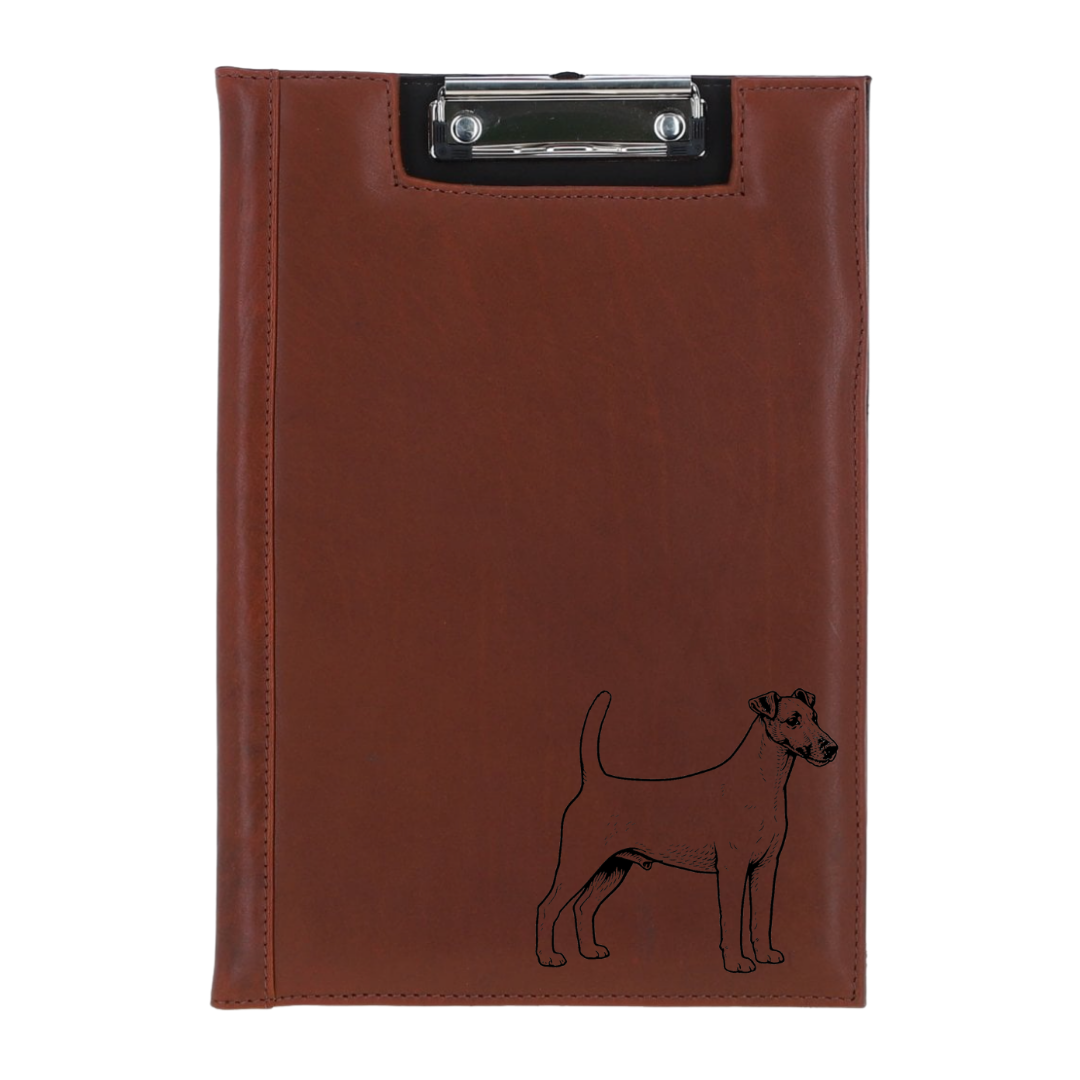 Smooth Fox Terrier L Standing Engraved Leather Clipboard