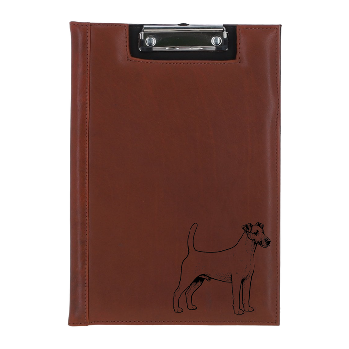 Smooth Fox Terrier L Standing Engraved Leather Clipboard