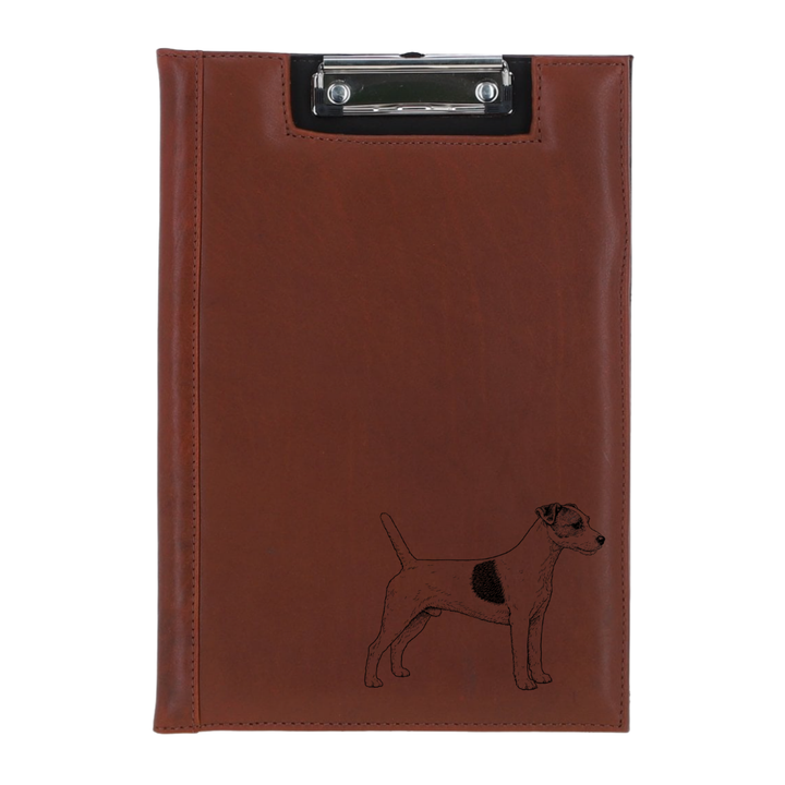 Parson Russell Terrier Standing Engraved Leather Clipboard
