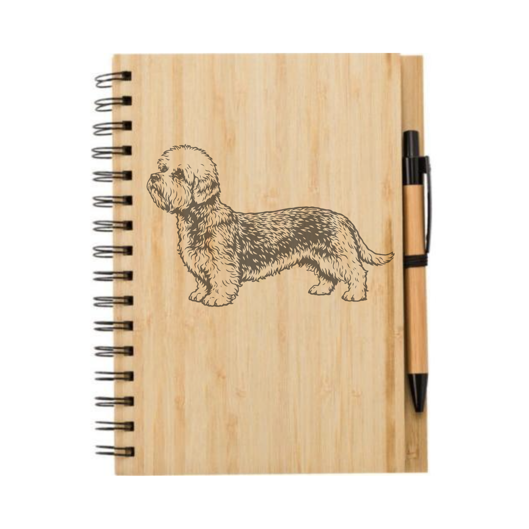 Dandie Dinmont Standing Illustration Engraved Notebook