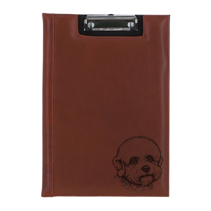 Dandie Dinmont Terrier Face Engraved Leather Clipboard