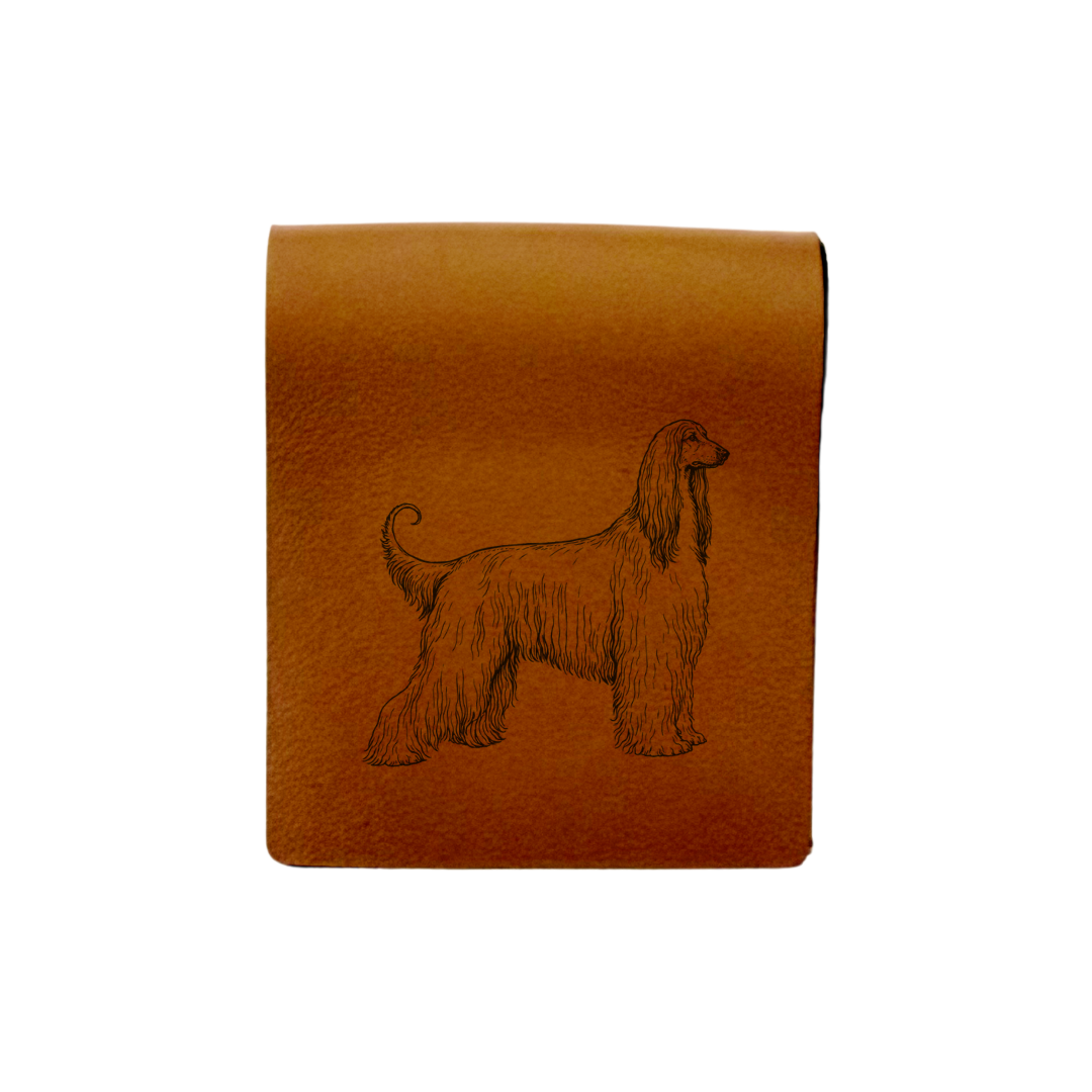 Afghan Hound Engraved Genuine Leather Magnetic Bookmark