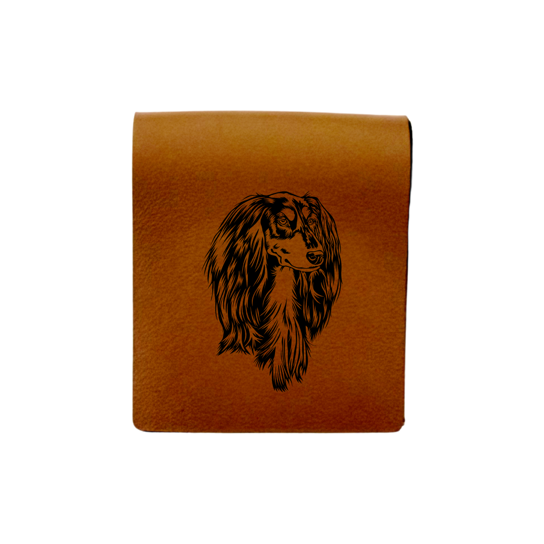 Saluki Engraved Genuine Leather Magnetic Bookmark