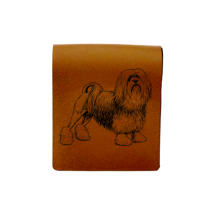 Lowchen Engraved Genuine Leather Magnetic Bookmark