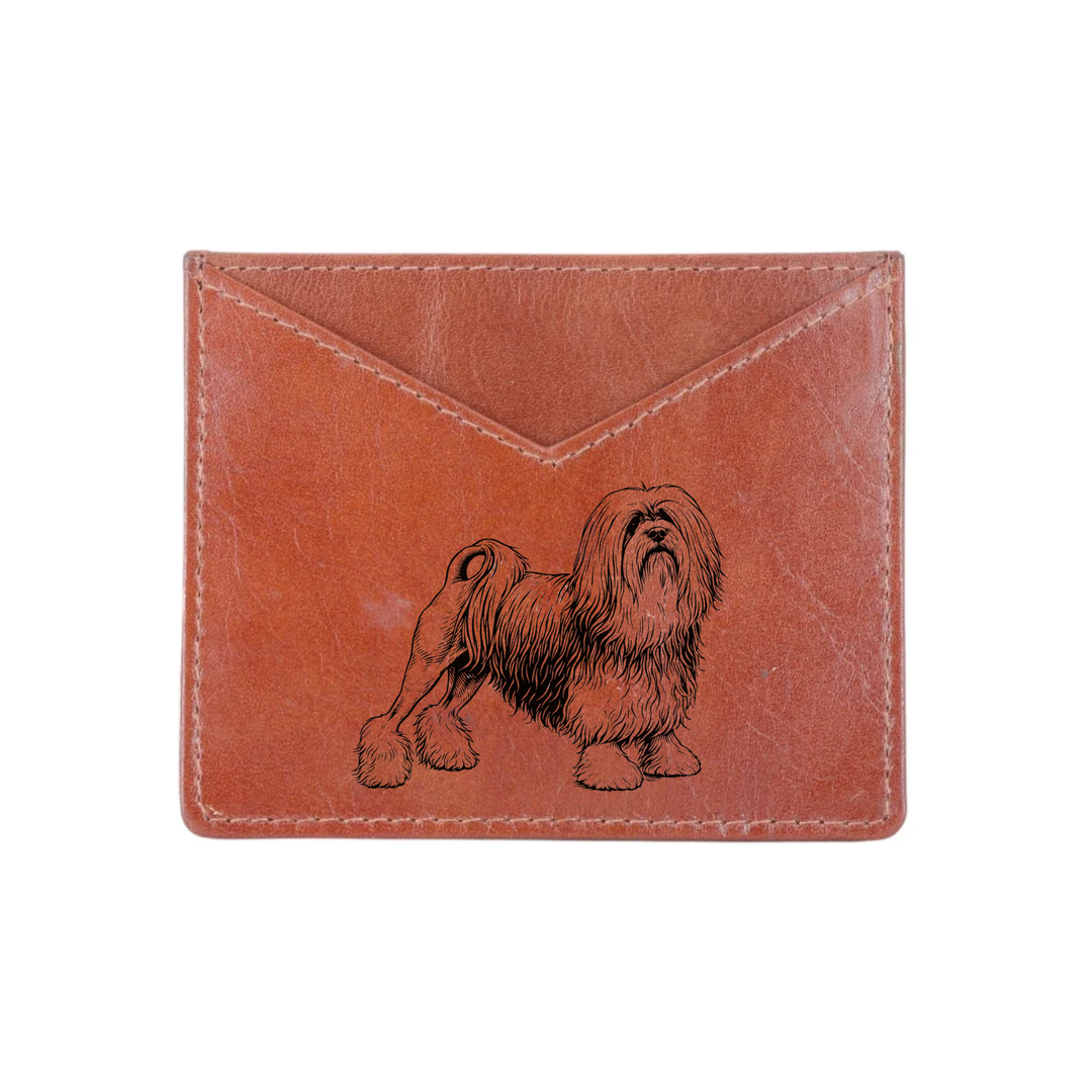 Lowchen Engraved Genuine Leather Cardholder