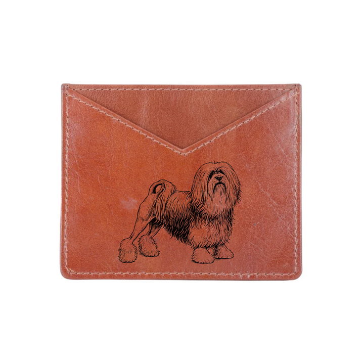 Lowchen Engraved Genuine Leather Cardholder