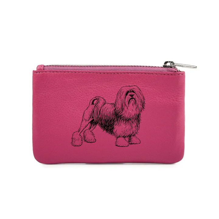 Lowchen Engraved Genuine Leather Coin Purse (Multiple Colour Options)