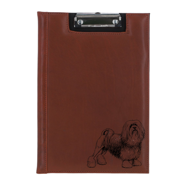 Lowchen Engraved Leather Clipboard