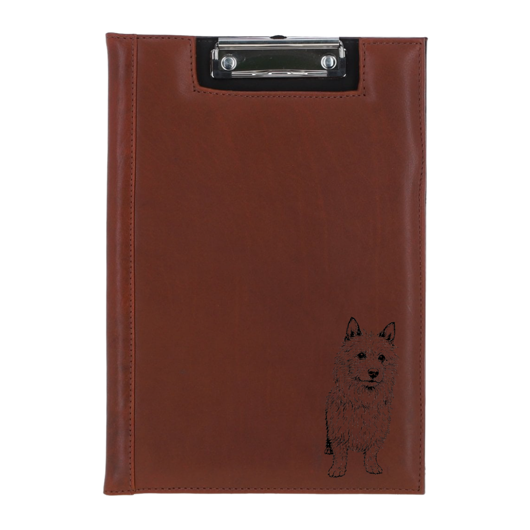 Australian Terrier Standing Engraved Leather Clipboard
