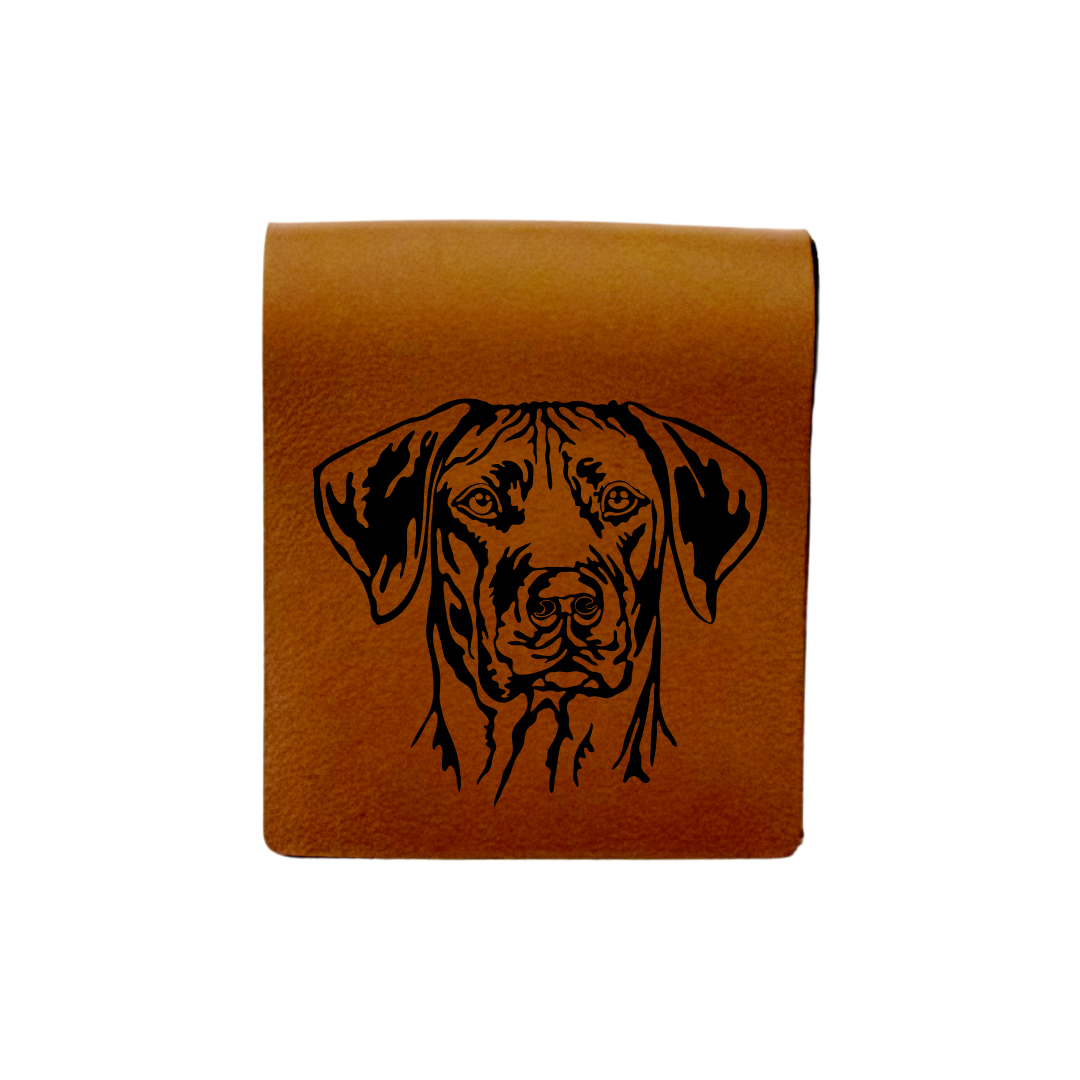 Rhodesian Ridgeback Engraved Genuine Leather Magnetic Bookmark