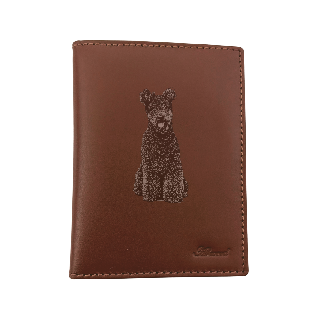 Hungarian Pumi Engraved Leather Passport Cover