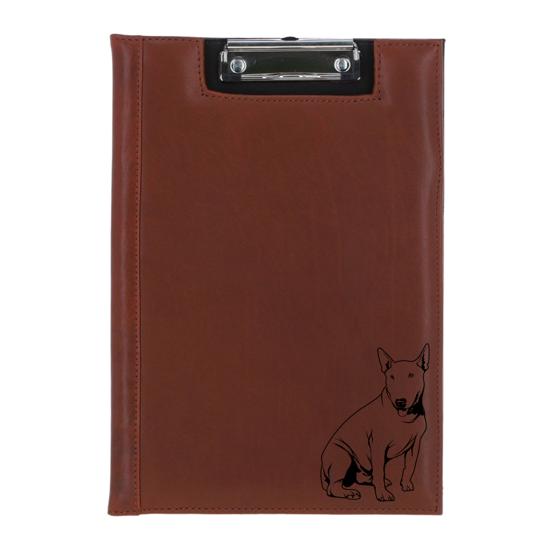 English Bull Terrier Engraved Leather Clipboard