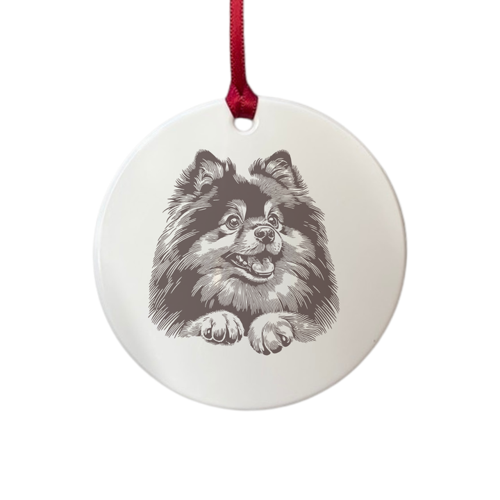 Personalised German Spitz Paws Engraved White Acrylic Decoration
