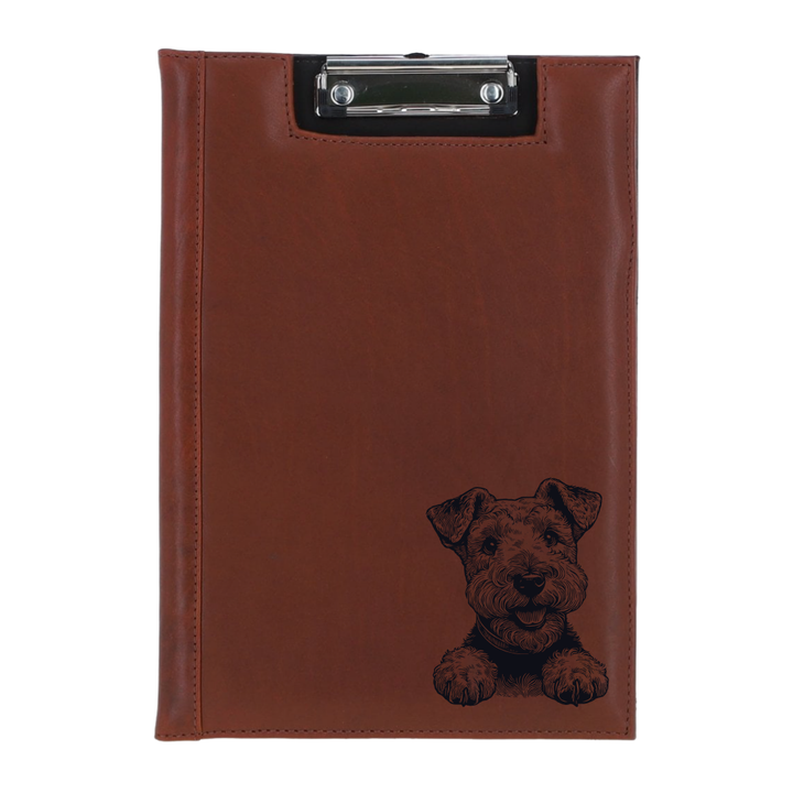 Lakeland Terrier Paws Engraved Leather Clipboard