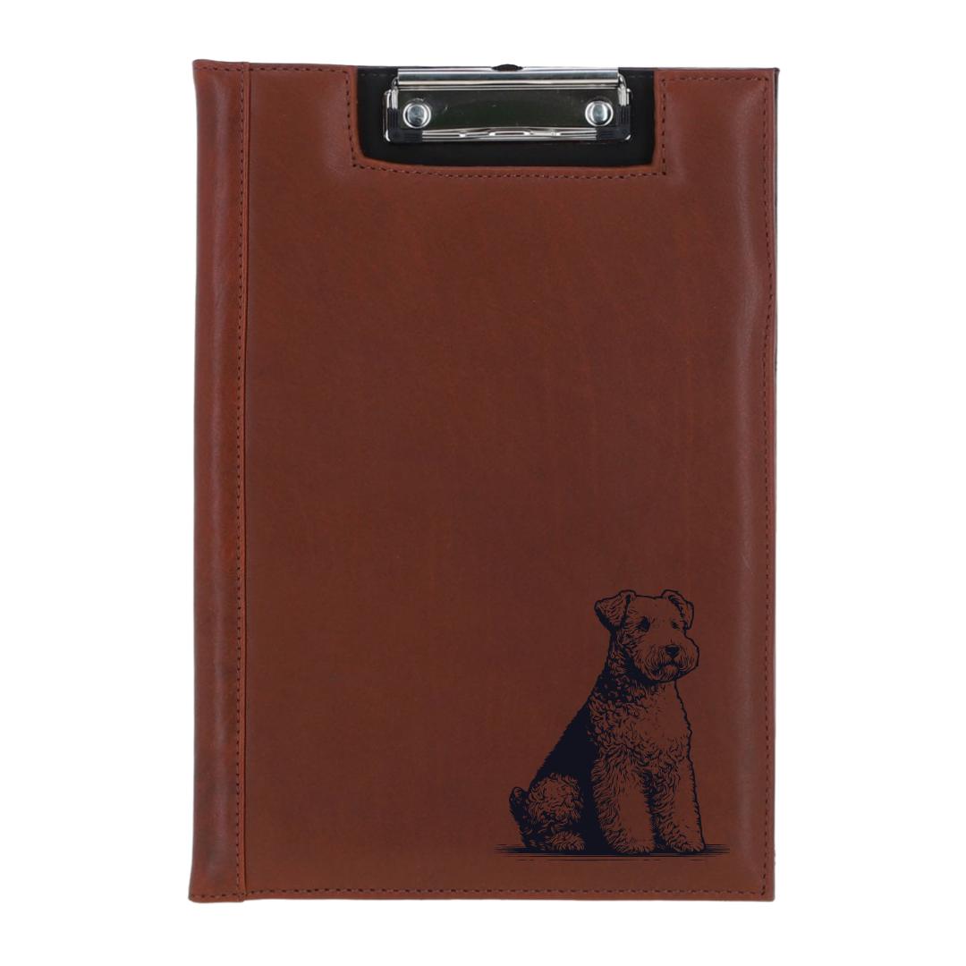 Lakeland Terrier Sitting Engraved Leather Clipboard