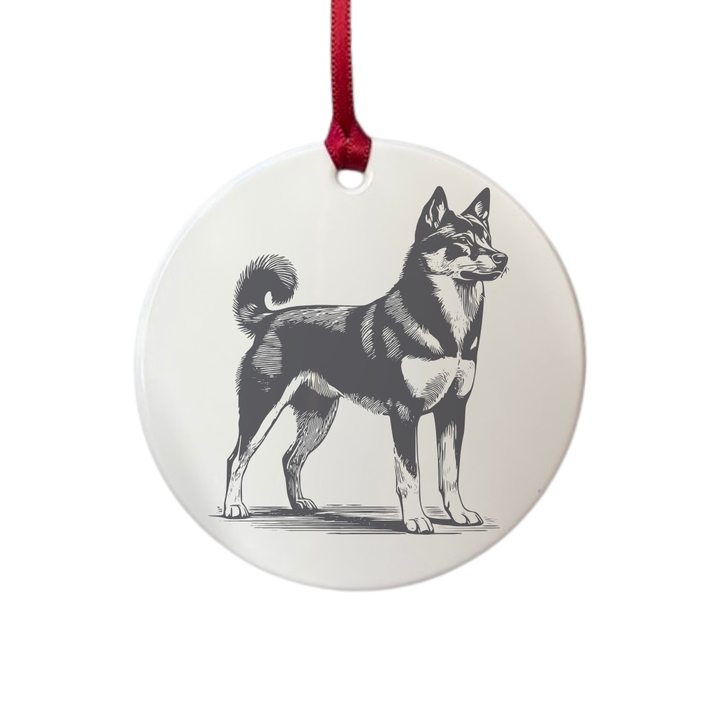 Personalised Canaan Dog Engraved White Acrylic Decoration