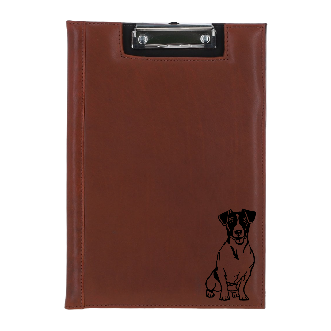 Smooth Jack Russell Terrier Engraved Leather Clipboard