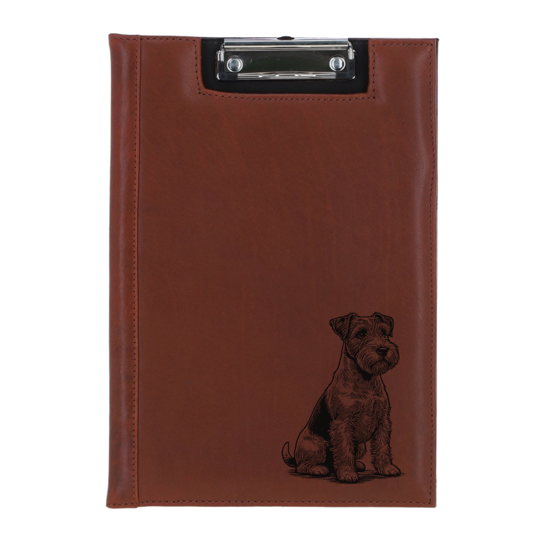 Jack Russell Terrier Sitting Engraved Leather Clipboard
