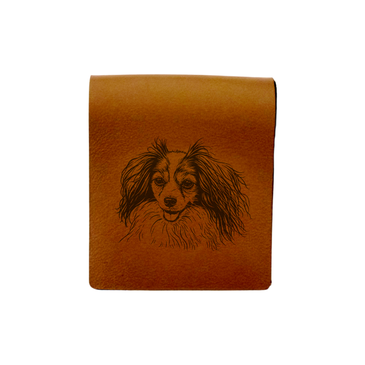 Phalene Engraved Genuine Leather Magnetic Bookmark