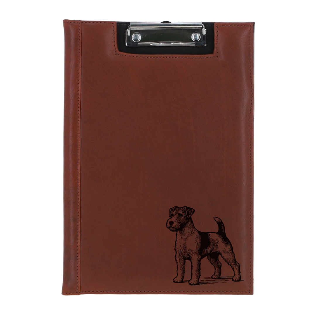 Jack Russell Terrier Standing Engraved Leather Clipboard