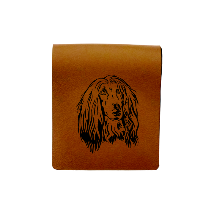 Afghan Hound Face Engraved Genuine Leather Magnetic Bookmark