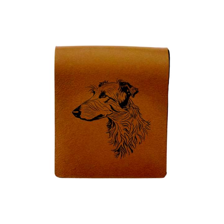 Deerhound Engraved Genuine Leather Magnetic Bookmark