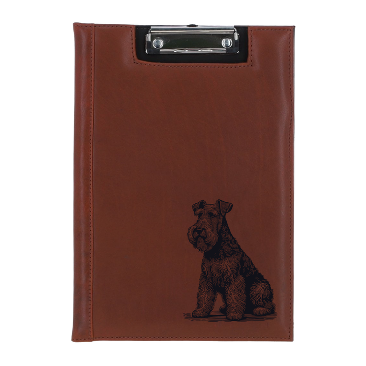 Irish Terrier Sitting Engraved Leather Clipboard