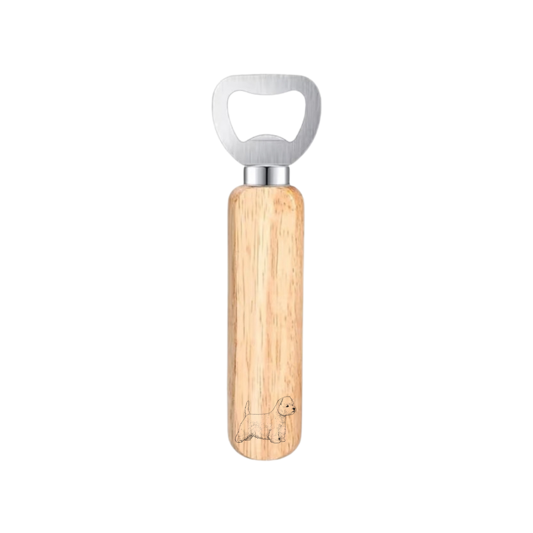 West Highland White Terrier Westie Standing Engraved Wooden Bottle Opener