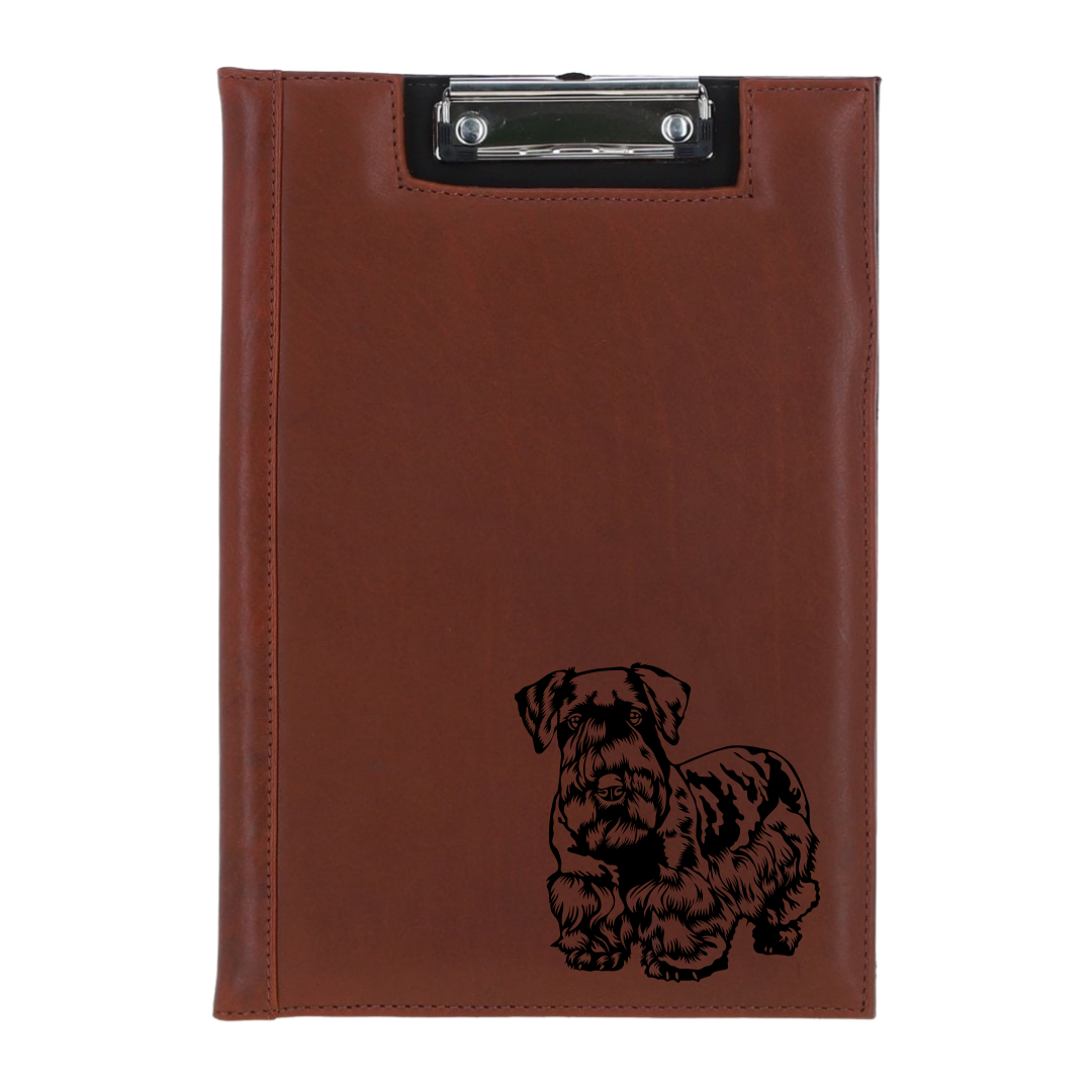 Cesky Terrier Engraved Leather Clipboard