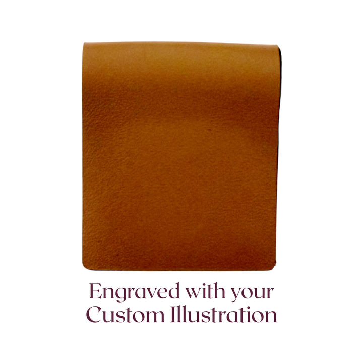 Custom Pet Portrait Engraved Genuine Leather Magnetic Bookmark