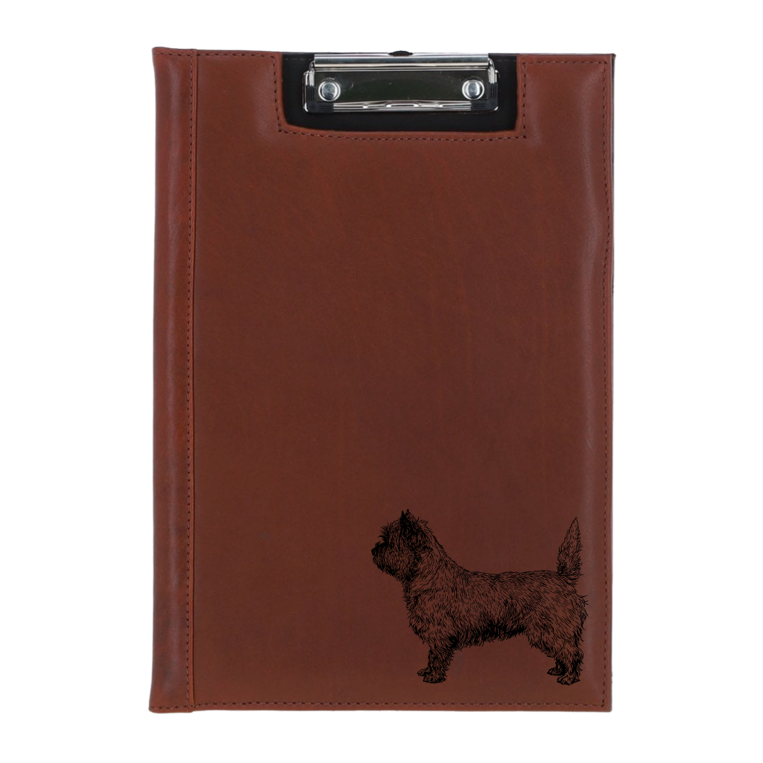 Cairn Terrier Stacked Standing Engraved Leather Clipboard