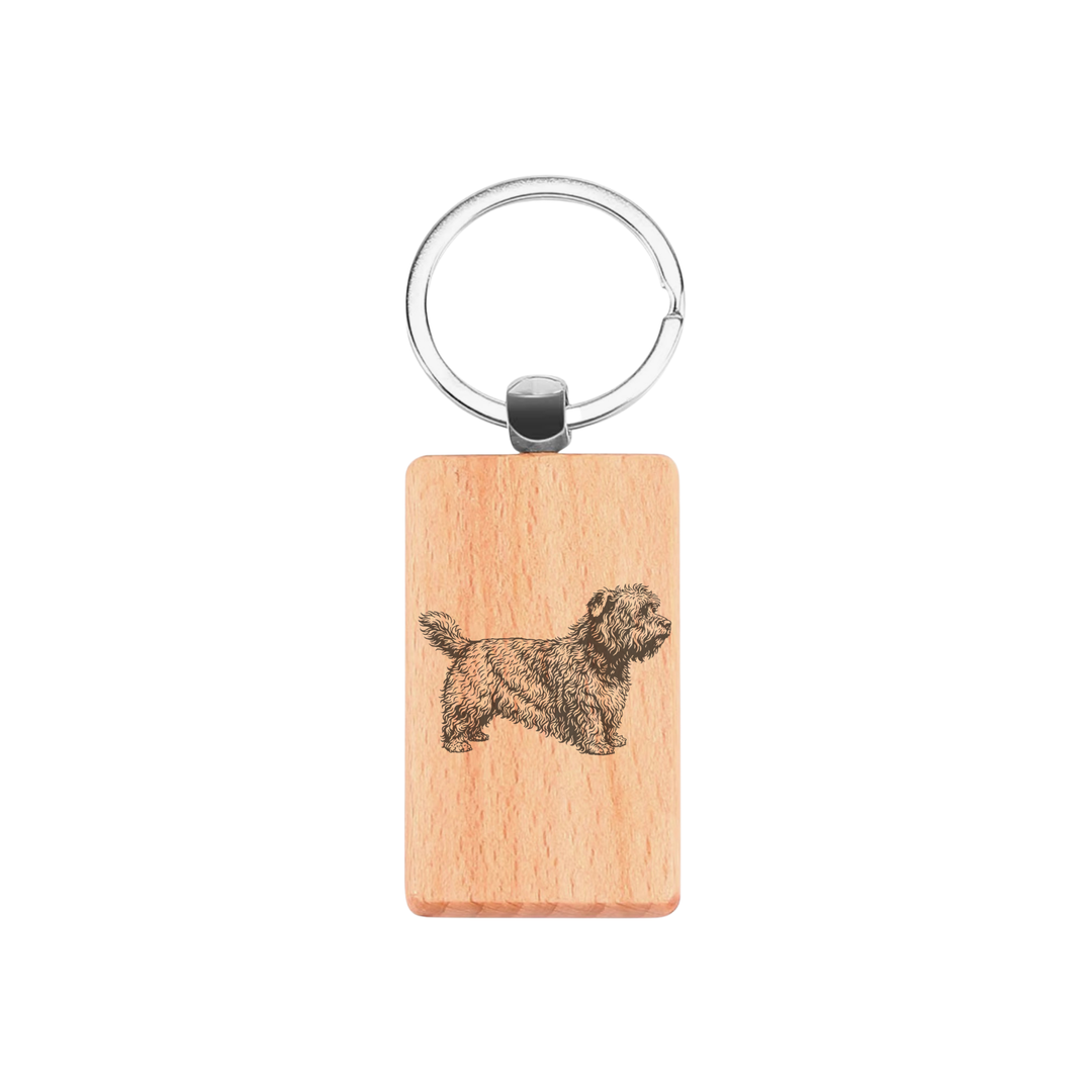 Glen of Imaal Terrier Standing Engraved Rectangle Wooden Keyring