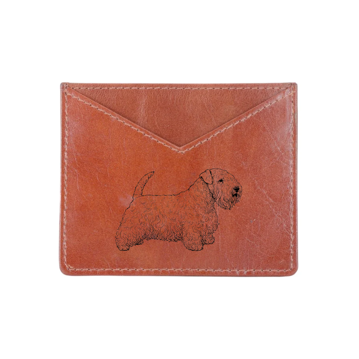 Sealyham Terrier Standing Engraved Genuine Leather Cardholder