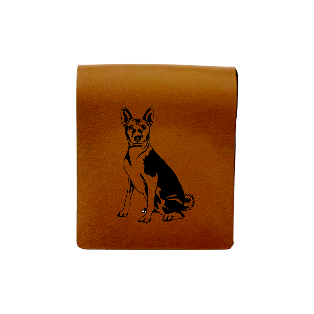 Australian Kelpie Engraved Genuine Leather Magnetic Bookmark