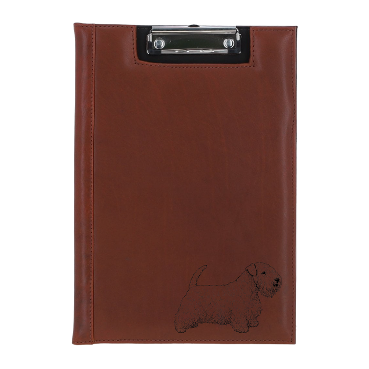 Sealyham Terrier Standing Engraved Leather Clipboard
