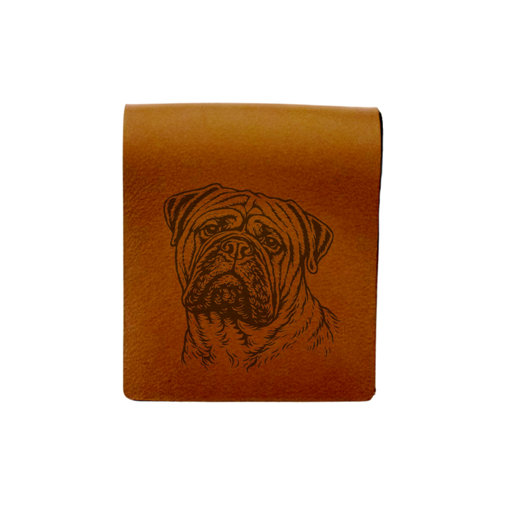Bullmastiff Engraved Genuine Leather Magnetic Bookmark