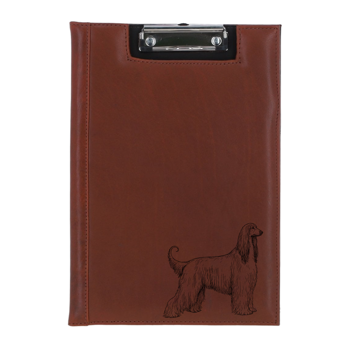 Afghan Hound Standing Engraved Leather Clipboard