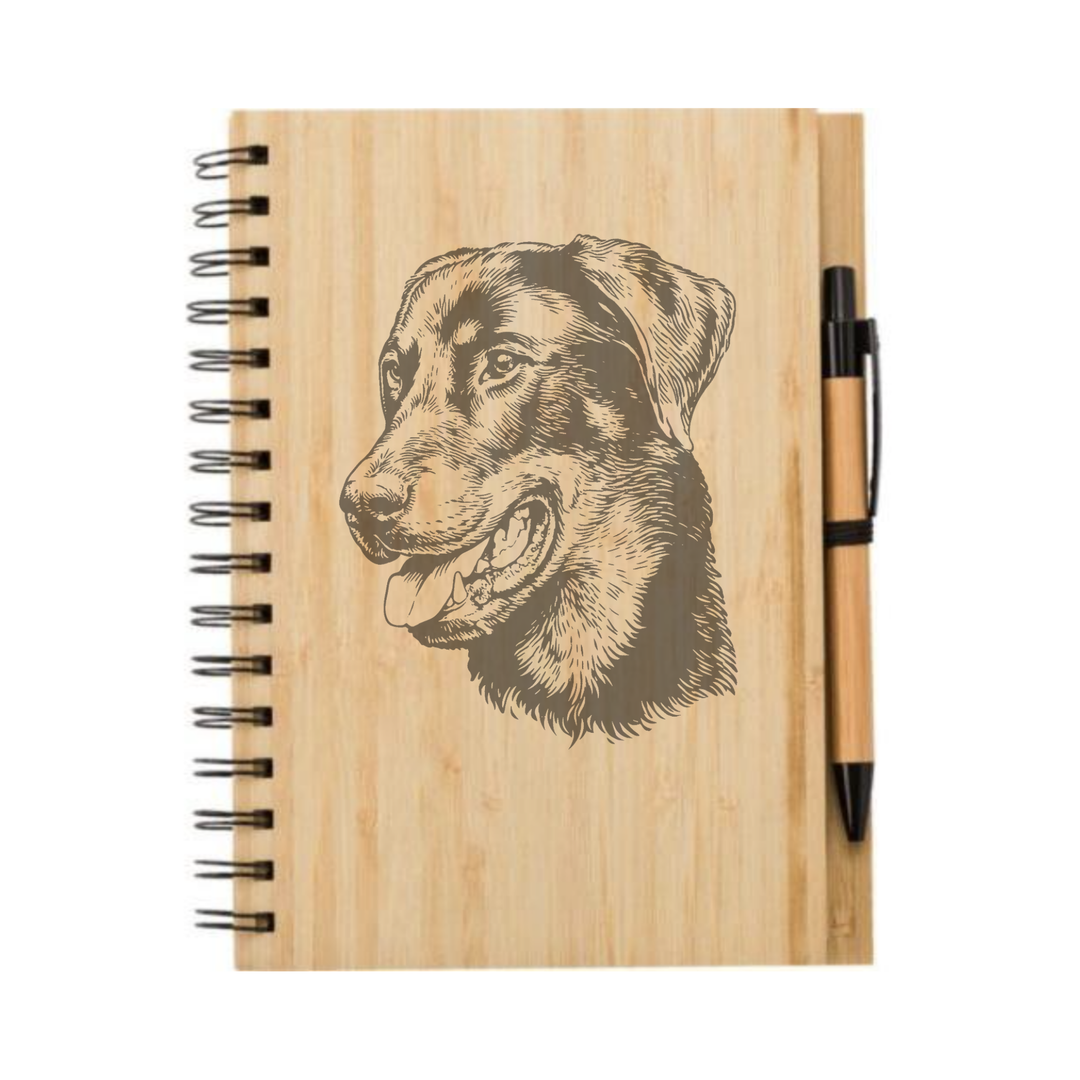 Beauceron Illustration Engraved Notebook
