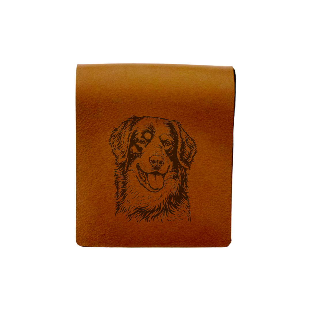 Hovawart Face Engraved Genuine Leather Magnetic Bookmark