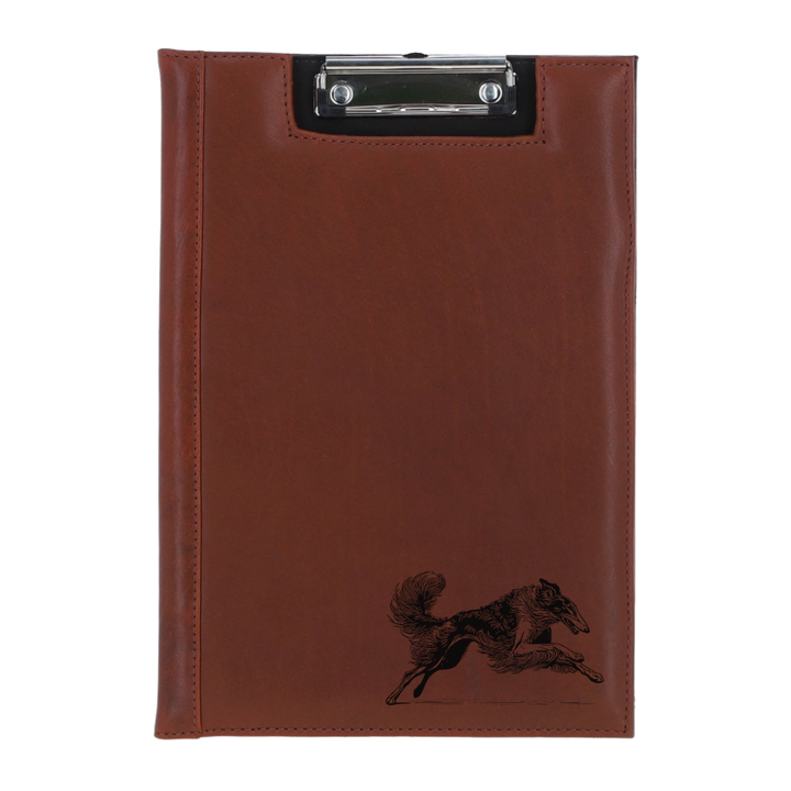 Borzoi Running Engraved Leather Clipboard