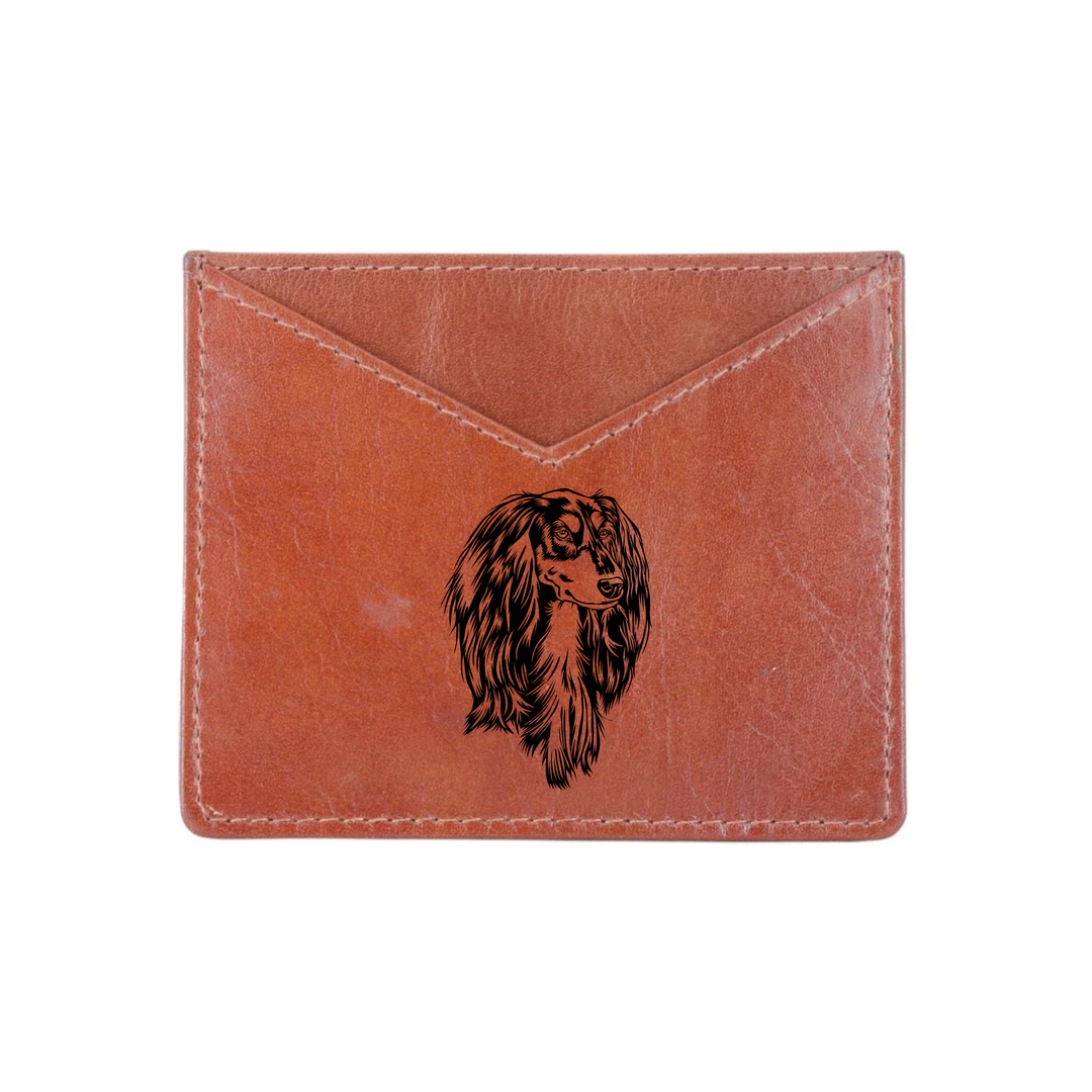 Saluki Engraved Genuine Leather Cardholder