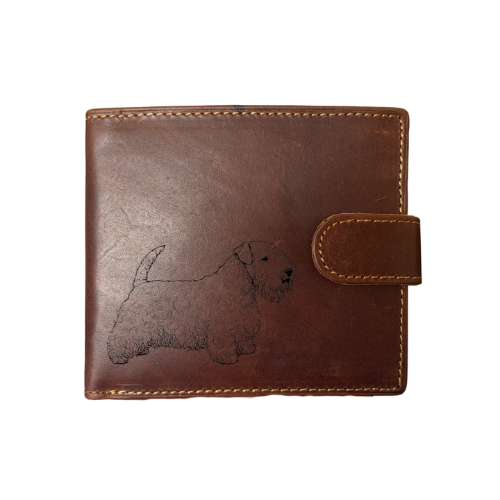 Personalised Sealyham Terrier Engraved Dark Tan Genuine Leather Wallet