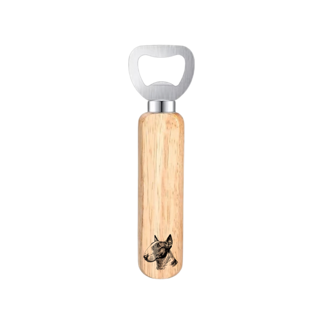 English Bull Terrier SP Face Engraved Wooden Bottle Opener