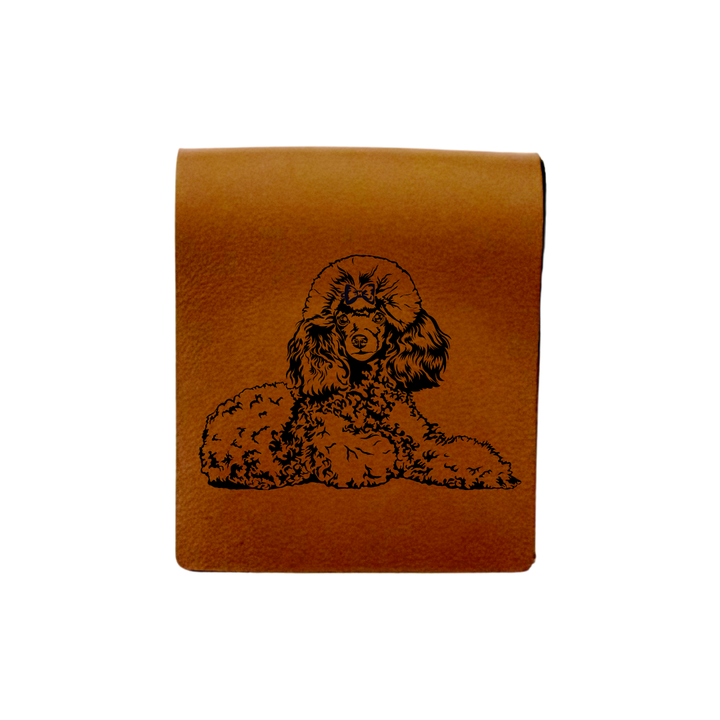 Poodle LD Engraved Genuine Leather Magnetic Bookmark